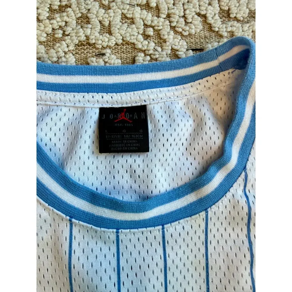 Youth Jordan Jersey Light Blue stripe Size Large